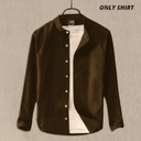 Men's Solid Colour  Ban color Shirt  ( deep Sepia )