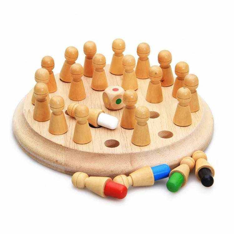 Wooden Tabletop Color Memory Chess Game || CHILDREN'S Early Educational Toys