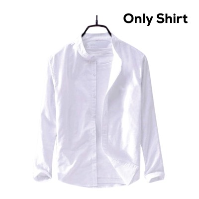 3 Pcs Combo Men's Ban Collar Cotton Shirt-