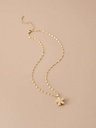 Rotatable Five-Petal Flower Gold Plated Women's Necklace (With gift box)
