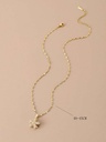 Rotatable Five-Petal Flower Gold Plated Women's Necklace (With gift box)
