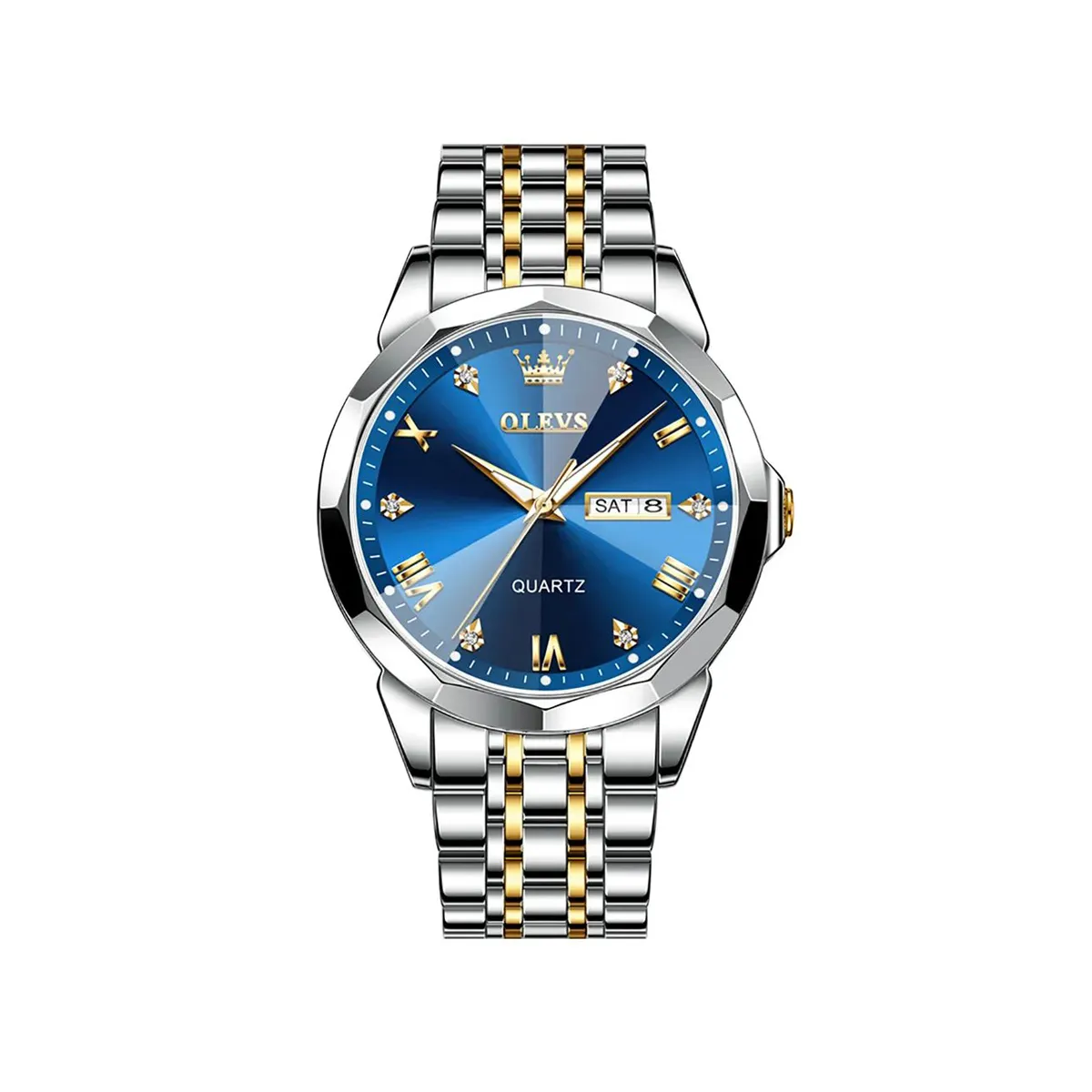 OLEVS 9931G New Exclusive Design Quartz Watch for Men  Nevy blue