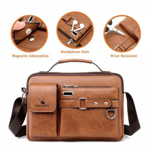 Men's Pu Leather Shoulder Bag (brown)