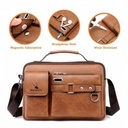 Men's Pu Leather Shoulder Bag (brown)