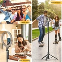 K-28 Long Video Stand Cum Selfie Stick Tripod with Remote - 360° Rotation Phone Stand with Wireless Remote Control,  with light