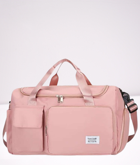 [7108] Fashionable Large Capacity Travel & Gym Bag - Pink