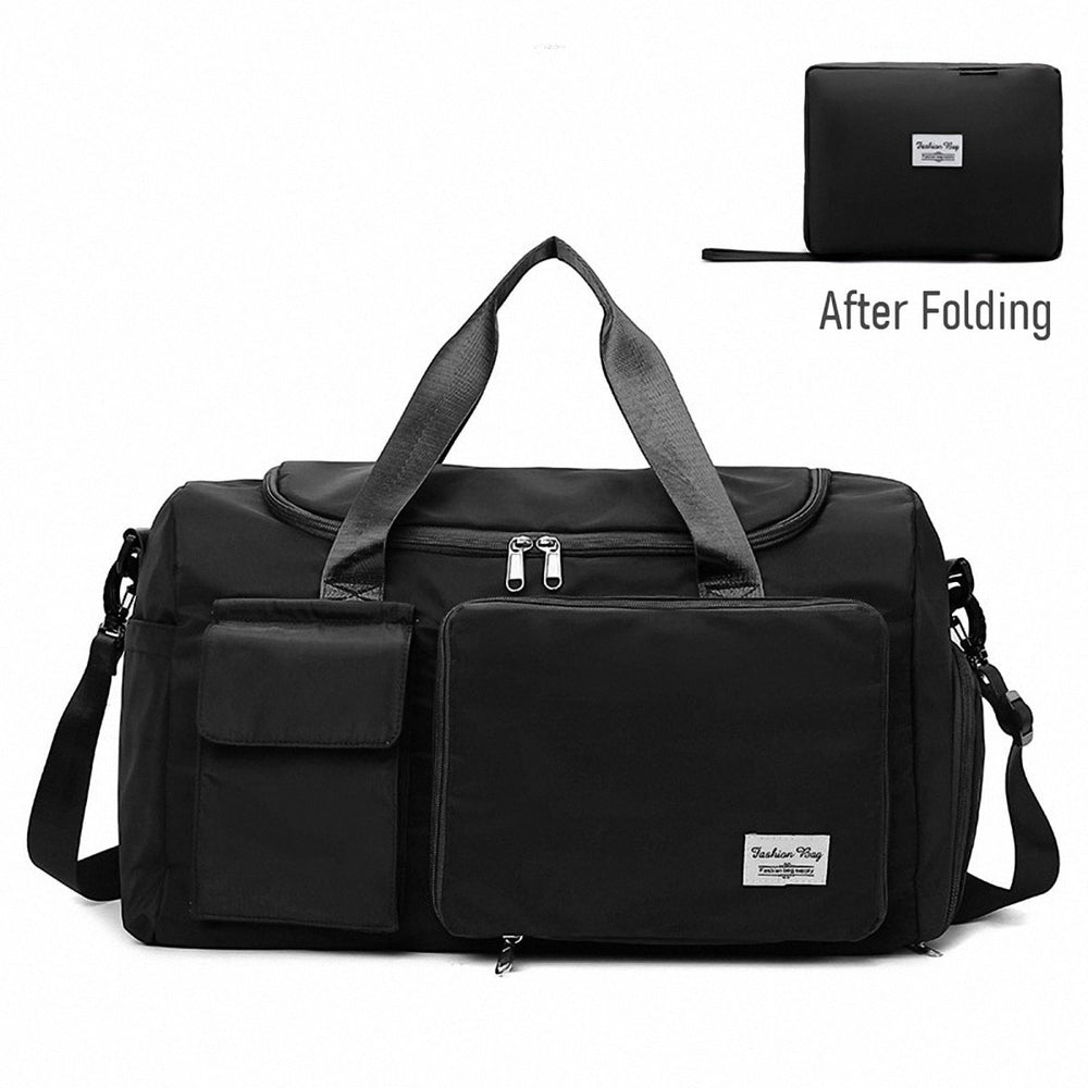 [7109] Fashionable Large Capacity Travel & Gym Bag - Black