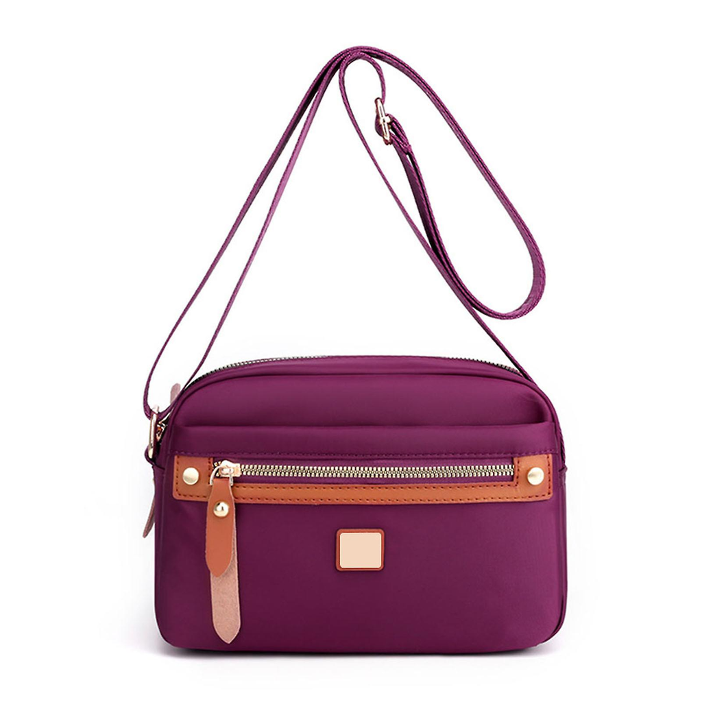 [7234] Nylon Fashion Cross-body Bag Lightweight Portable Shoulder Bag (purple)