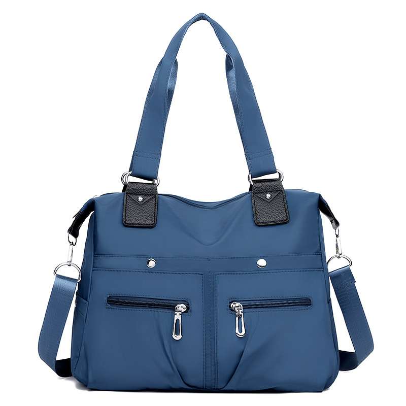 [7294] Women's Handbag Solid (Blue)