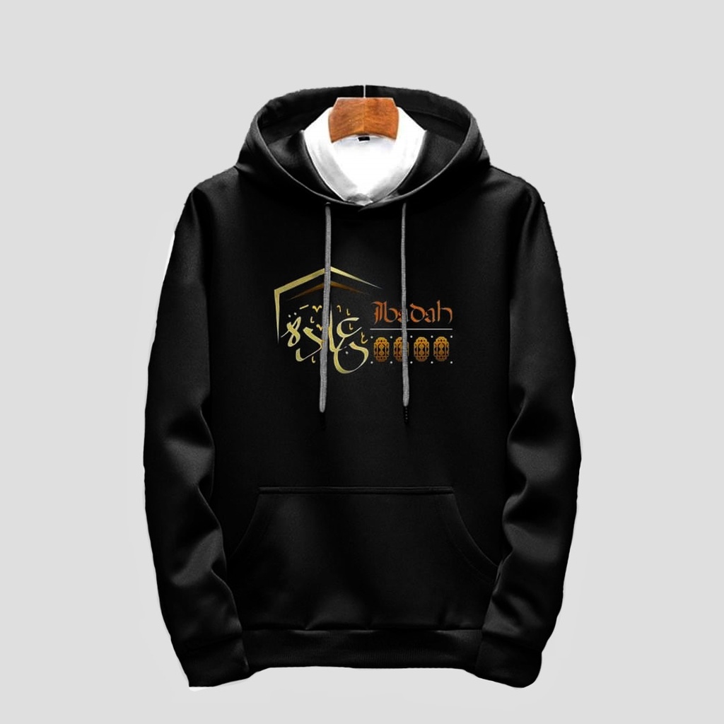 [3027] Men's winter hoodie  Black (Ibadah)