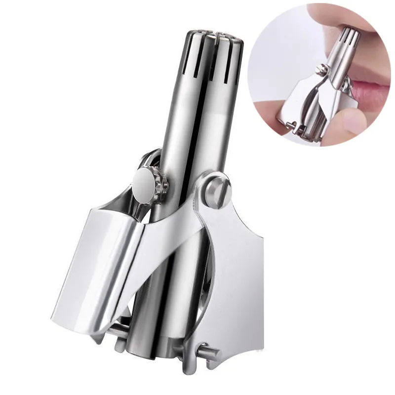 [3066] Premium Stainless Steel Manual Nose Hair Trimmer – Painless, Battery-Free, Washable & Portable Ear & Nose Grooming Clipper Tool for Men & Women
