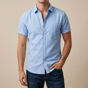 Men's Stylish Half Sleev Casual Solid Shirt  ( SKy )