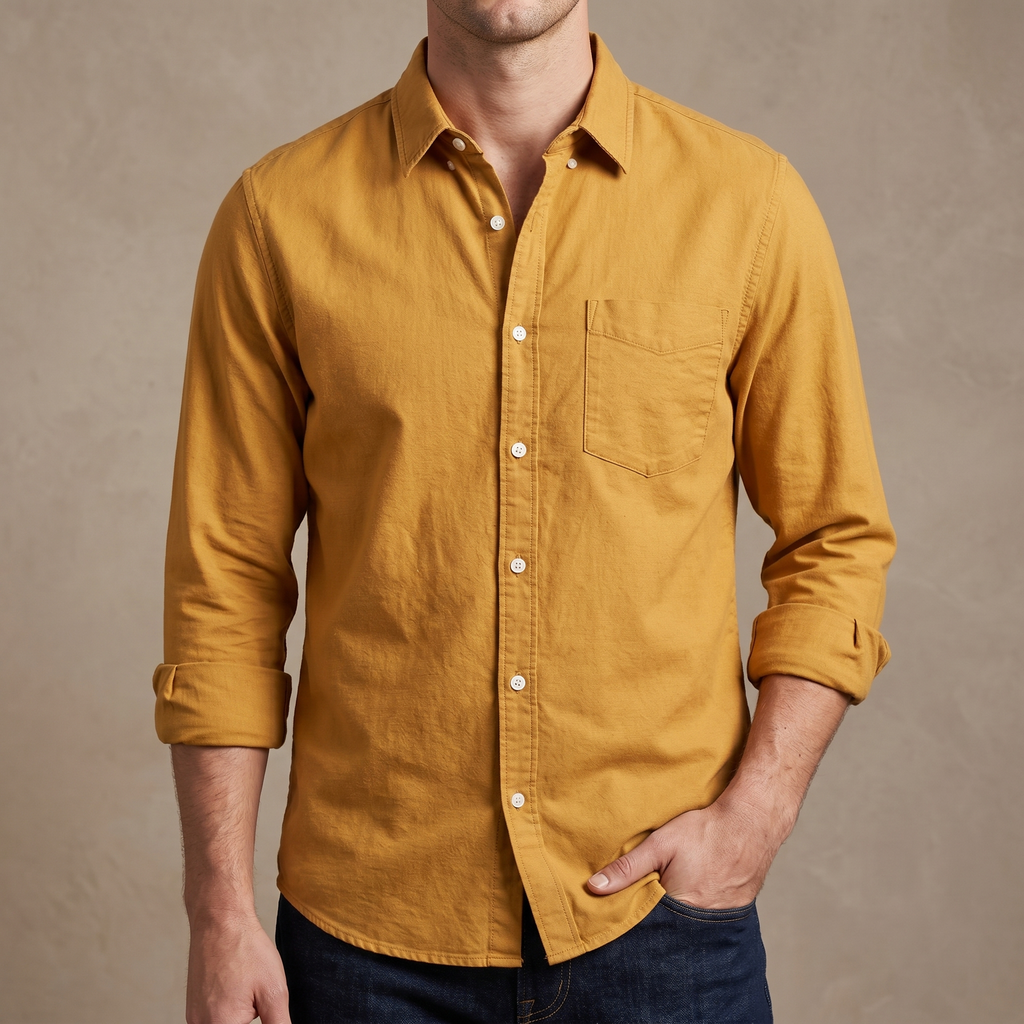 [3811] 𝐂𝐨𝐭𝐭𝐨𝐧 𝐂𝐨𝐥𝐥𝐚𝐫 𝐒𝐡𝐢𝐫𝐭(Brown)
