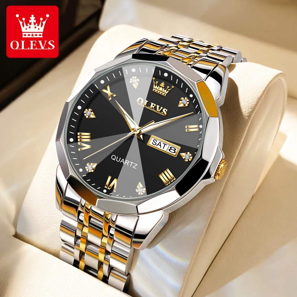 [3830] OLEVS 9931G New Exclusive Design Quartz Watch for Men (Black Dial)