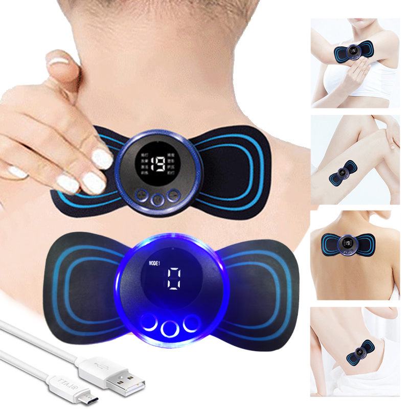 [3876] Smart Mini Neck Massager Portable Electronic Stick Double