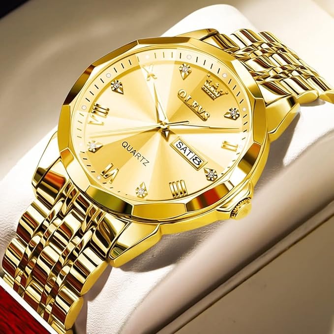[4042] OLEVS 9931G New Exclusive Design Quartz Watch for Men( Full Golden)
