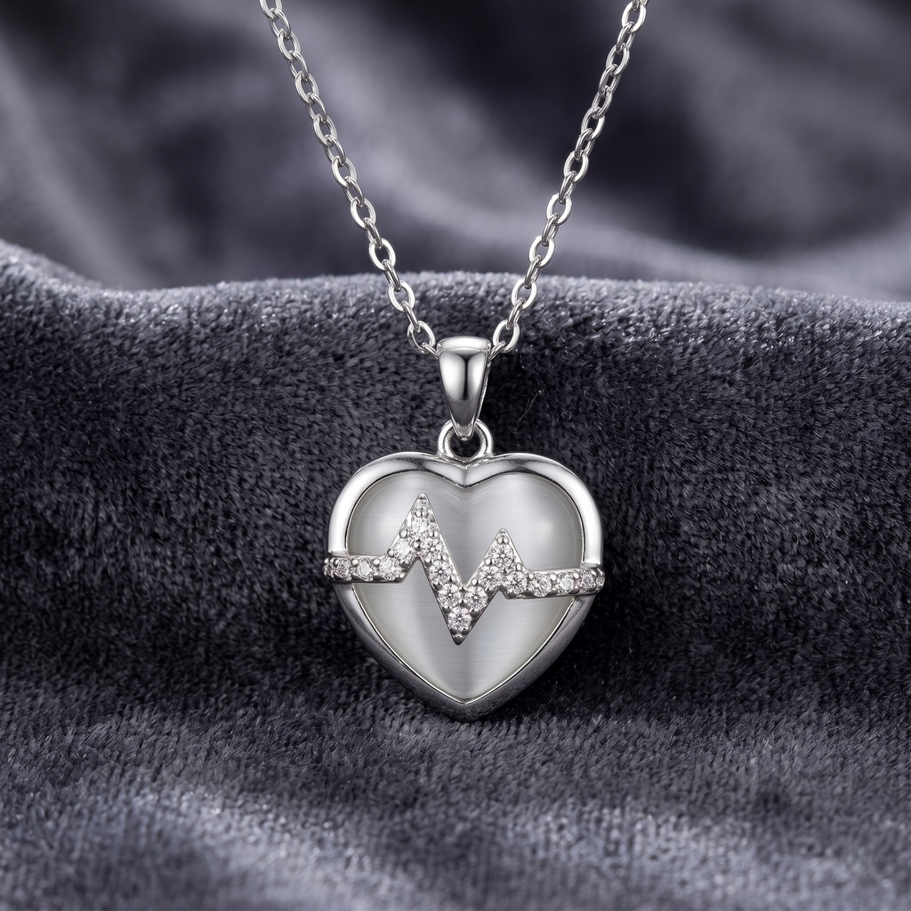 Necklace-Sterling-Heartbeat