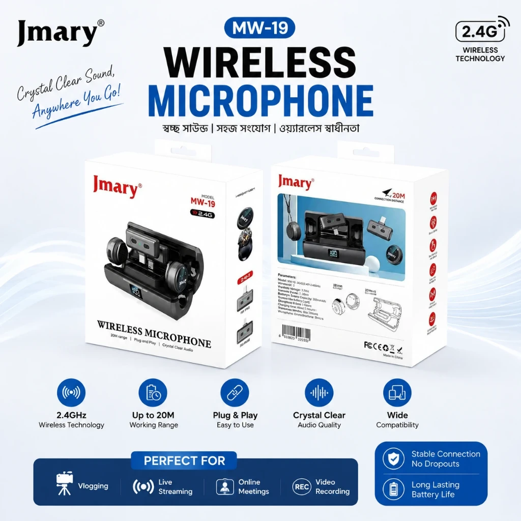 [3161] Jmary MW-19 Noise Cancellation Dual Wireless Microphone