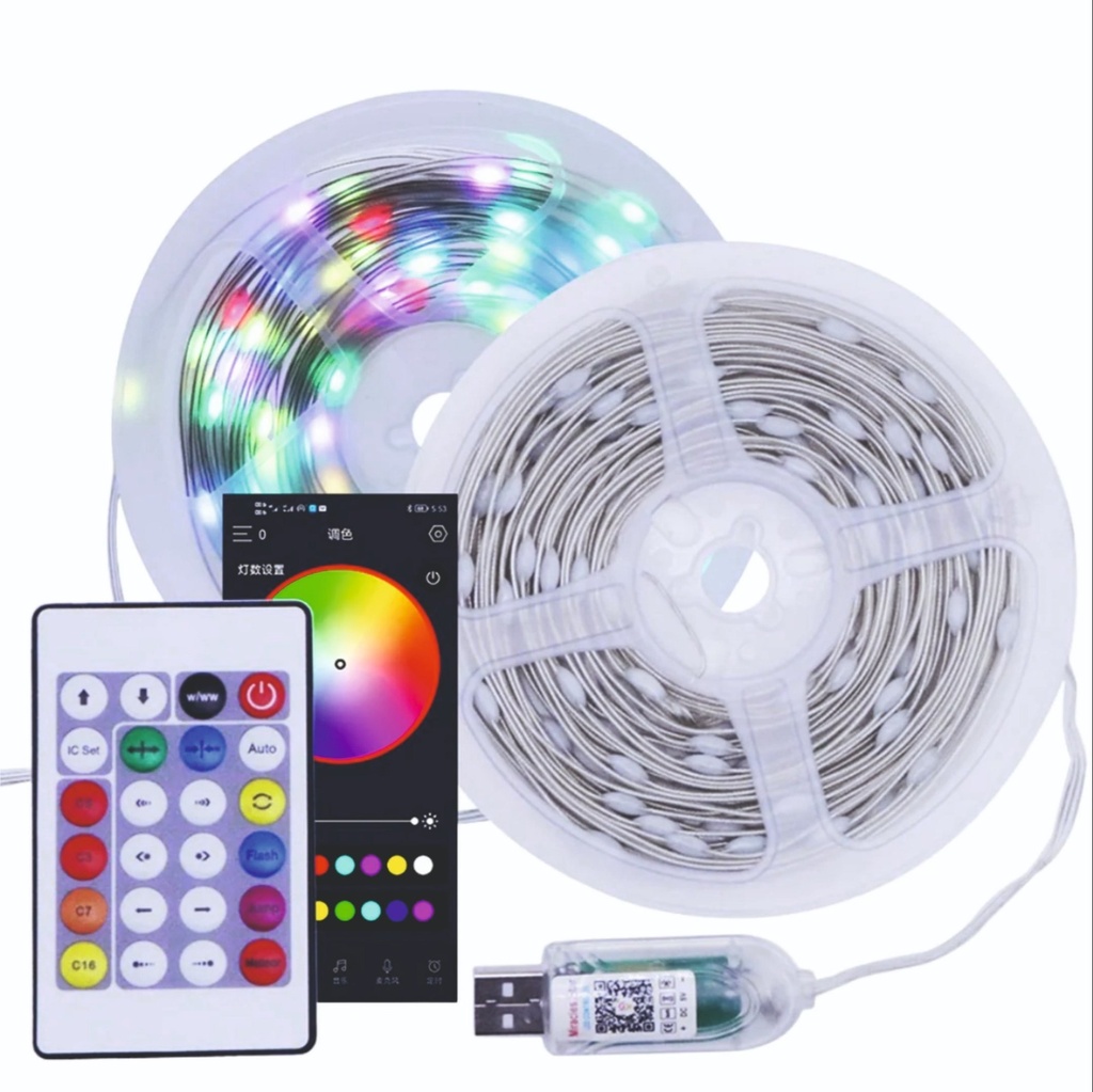 [3191] 10M RGB Music LED String/Fairy Light। USB Powered Remote Controller & Smart App