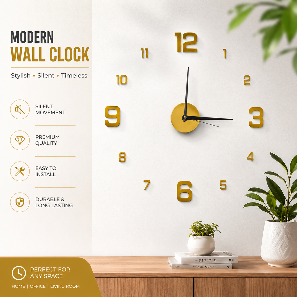 [3321] 3D DIY Frameless Wall Clock