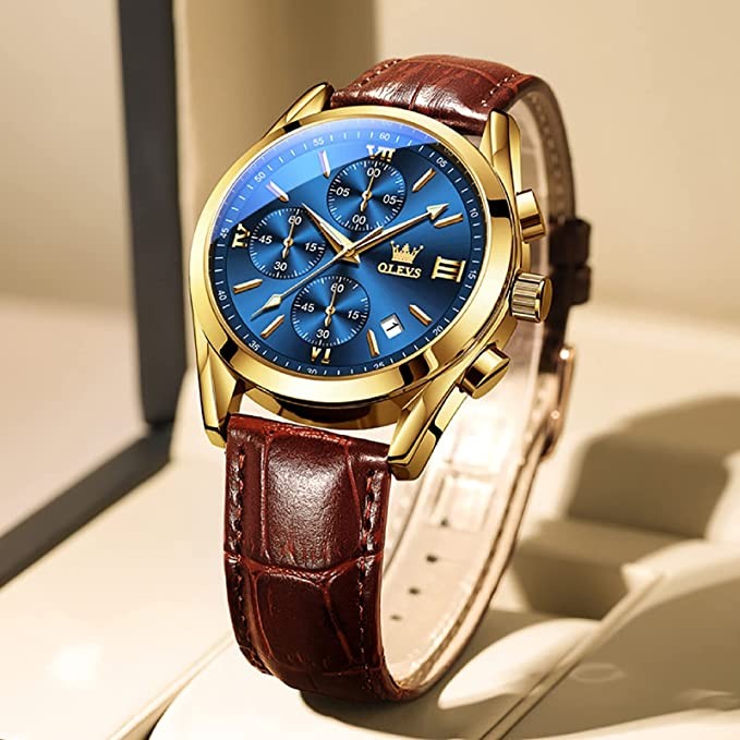 [3444] OLEVS 5610 New Luxury Fashion Glass Quartz Analog Men Watch-Water Resistant