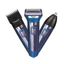 Kemei KM-6330 3-in-1 Rechargeable Hair Trimmer, Electric Shaver & Nose Clipper Grooming Kit For Men